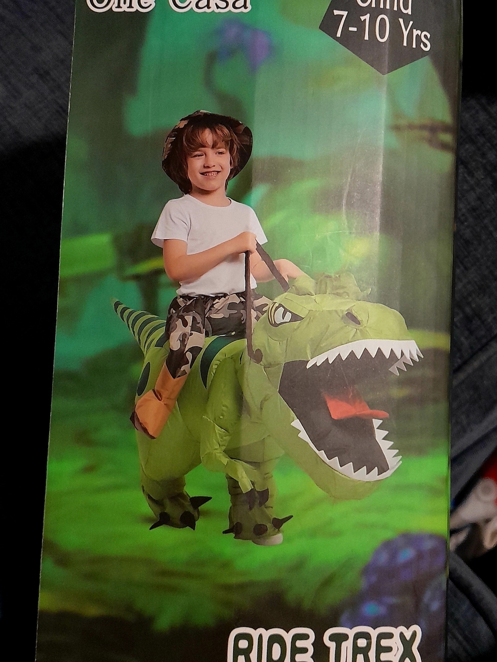 Ride Trex Inflatable Dinosaur Costume for Kids - Green